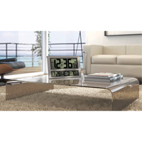 Jumbo Clock, Digital, Battery Operated, 16.5" W x 1.7" D x 11" H, Silver Oxford Builders Supplies Inc