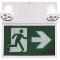 Running Man Exit Sign, LED, Battery Operated/Hardwired, 12" L x 12 1/2" W, Pictogram Oxford Builders Supplies Inc