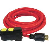 Generator Extension Cord with Resets, SJTW, 10 AWG, 20 A, 4 Outlet(s), 25' Oxford Builders Supplies Inc