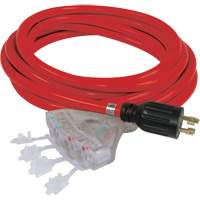 Generator Extension Cord with Quad Tap, STW, 10 AWG, 20 A, 4 Outlet(s), 25' Oxford Builders Supplies Inc