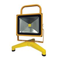Rechargeable And Portable Floodlights, LED, 30 W, 3000 Lumens, Aluminum Housing Oxford Builders Supplies Inc