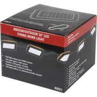LED String Work Lights, 5 Lights, 50' L, Plastic Housing Oxford Builders Supplies Inc