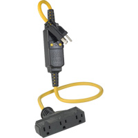 Triple-Tap Inline GCFI Extension Cord & Connector, 120 V, 15 Amps, 3' Cord Oxford Builders Supplies Inc