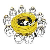 LED Stringlights, 10 Lights, 100' L, Metal Housing Oxford Builders Supplies Inc