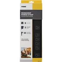 Metal Workshop Power Strip, 6 Outlet(s), 10', 15 A, 1875 W, 125 V Oxford Builders Supplies Inc